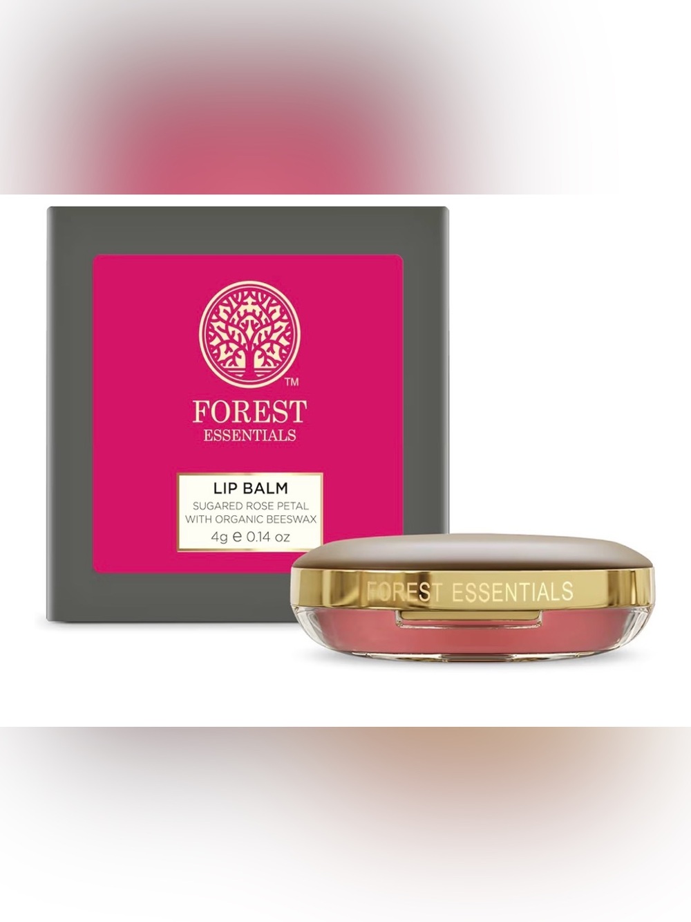 Forest Essentials Luscious Sugared Rose Petal Lip Balm, 4g